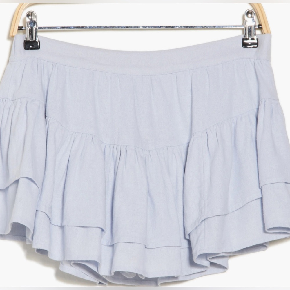 Abound Soft Blue ruffle linen rayon Skort size XL
